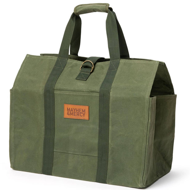 Waxed Canvas Firewood Tote
