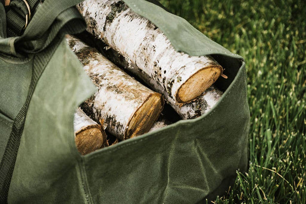 Waxed Canvas Firewood Tote