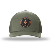 Arrowhead Circular Leather Patch Loden Green Rope Trucker