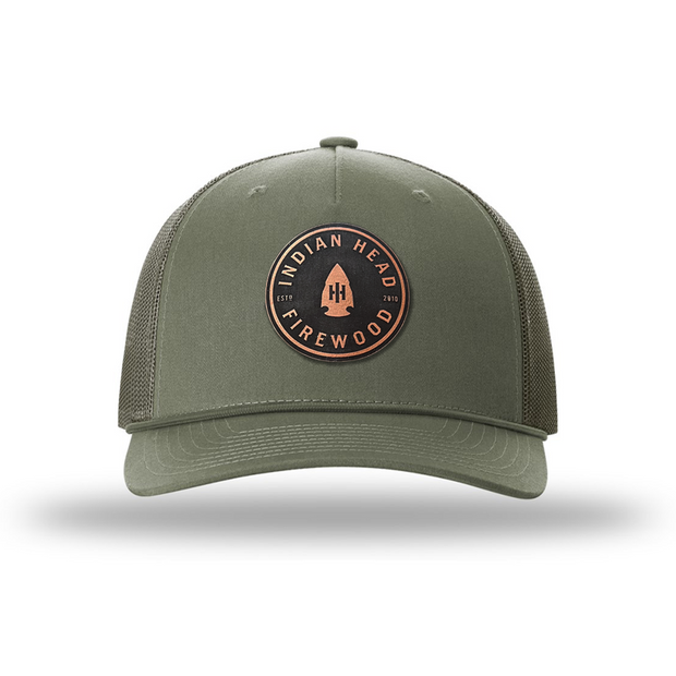 Arrowhead Circular Leather Patch Loden Green Rope Trucker