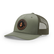 Arrowhead Circular Leather Patch Loden Green Rope Trucker