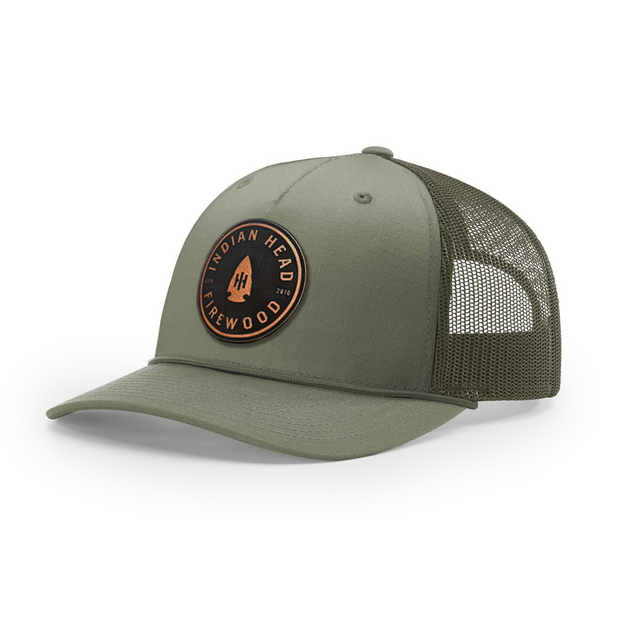 Arrowhead Circular Leather Patch Loden Green Rope Trucker