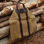 Premium Firewood Leather Handle & Waxed Khaki Sling